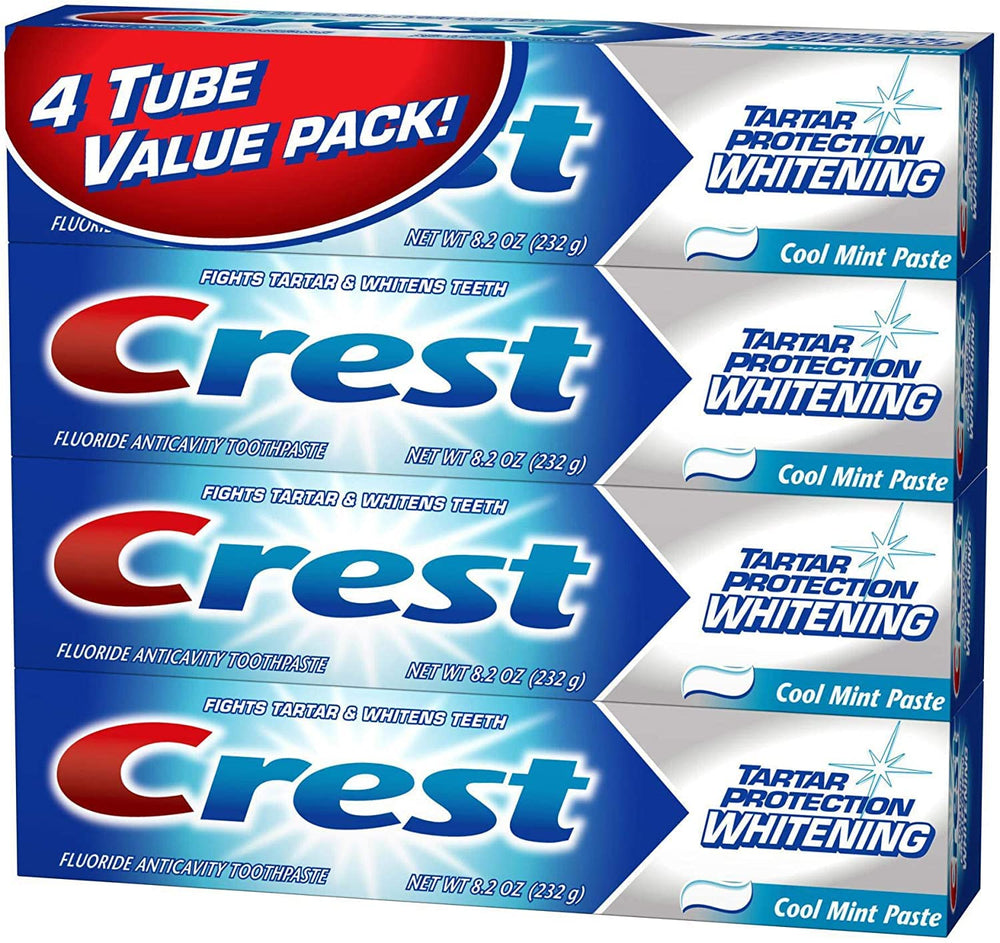 Crest Tartar Protection Whitening Cool Mint toothpaste 8.2 oz tube front view