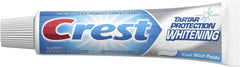 Crest toothpaste label showing active ingredients and fluoride