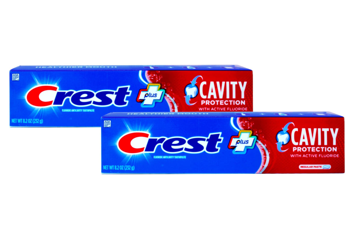 Crest toothpaste pack of 2, 8.2 oz front view