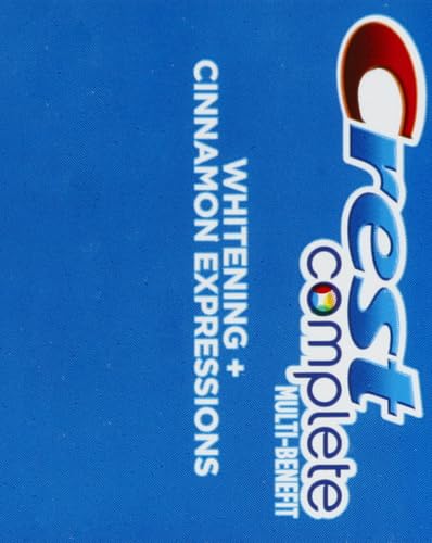 Close-up of Crest toothpaste packaging back