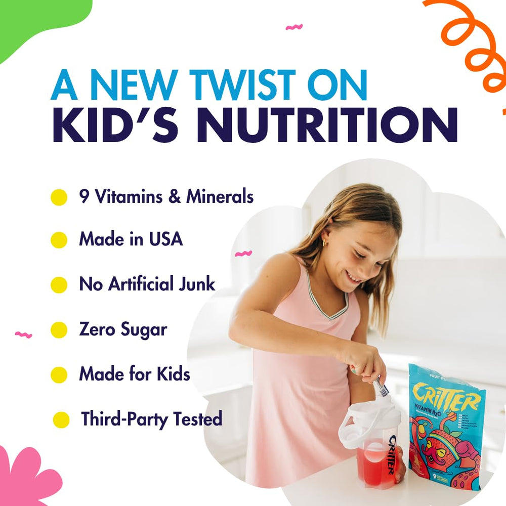 Child drinking Critter Vitamin H2O