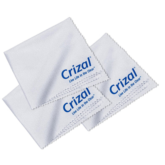 Crizal 3-pack microfiber cleaning cloths for AR lenses