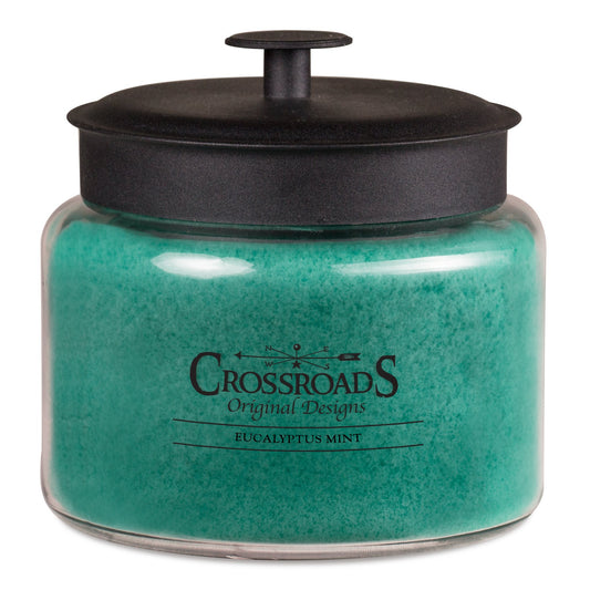 Crossroads Eucalyptus Mint Candle with 4-wick setup for long-lasting room fragrance.