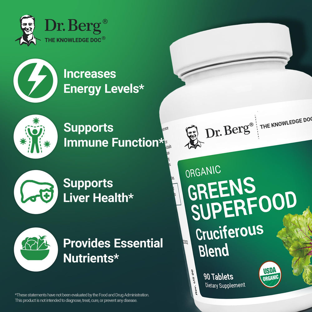 Cruciferous vegetables blend used in Dr. Berg's Greens Superfood tablets
