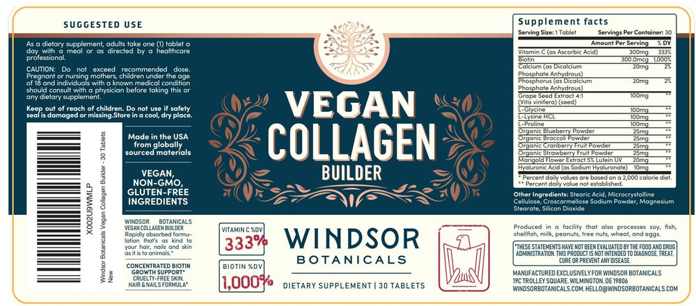 Cruelty-free collagen boost bottle with pills.