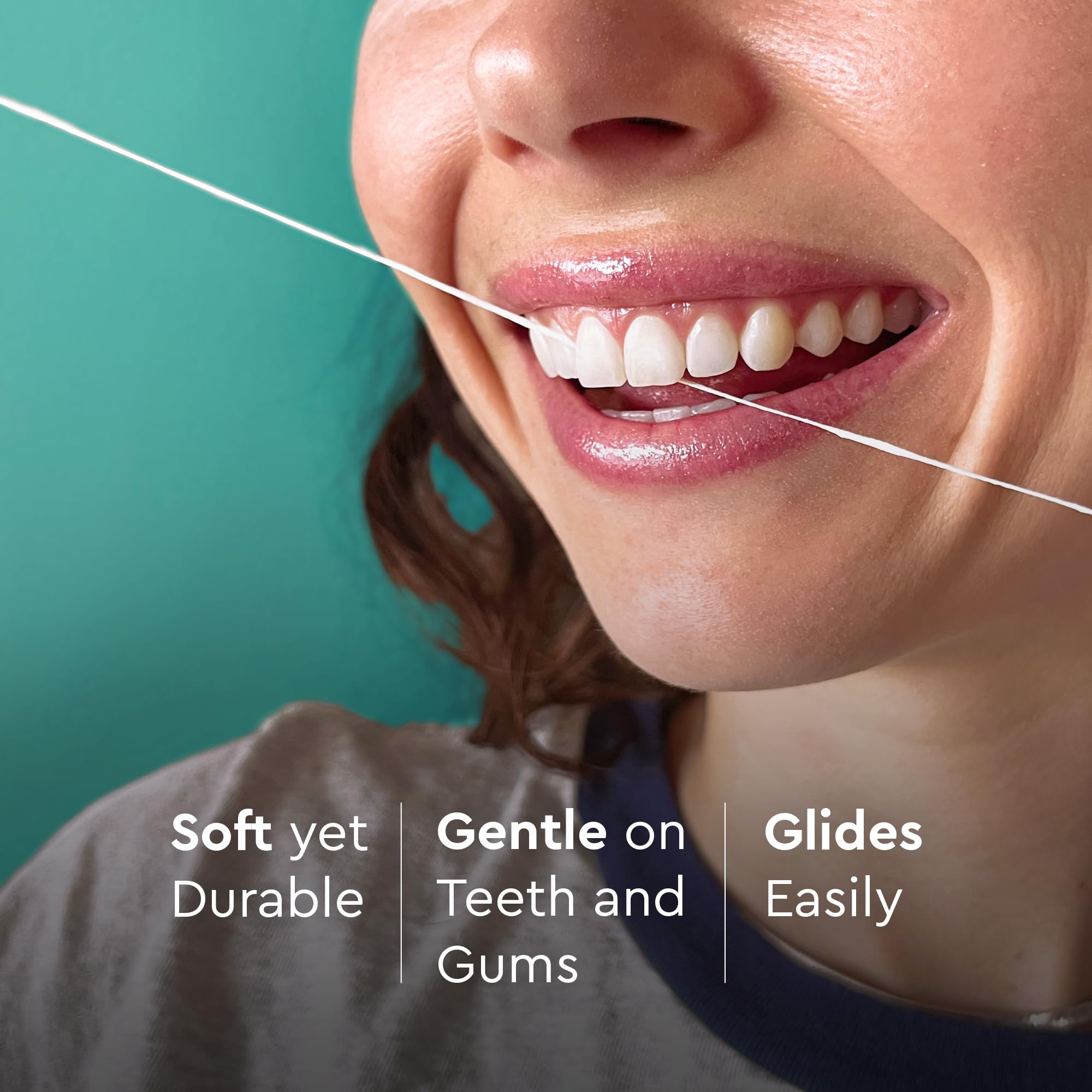 Cruelty-free dental floss with a recycled dispenser