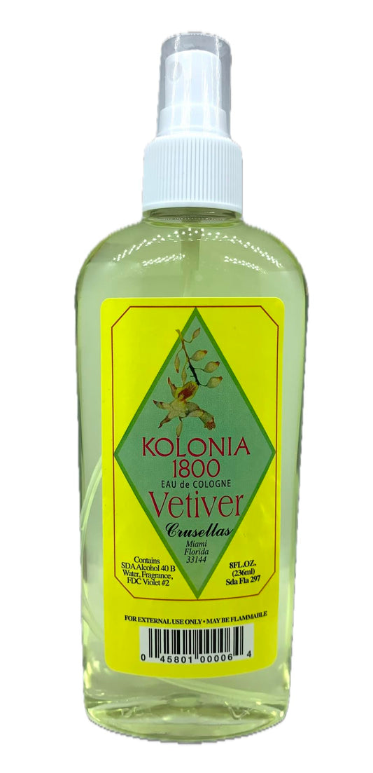 Crusellas Legitima Cologne 1800 Vetiver pump spray for daily elegance and calm confidence.