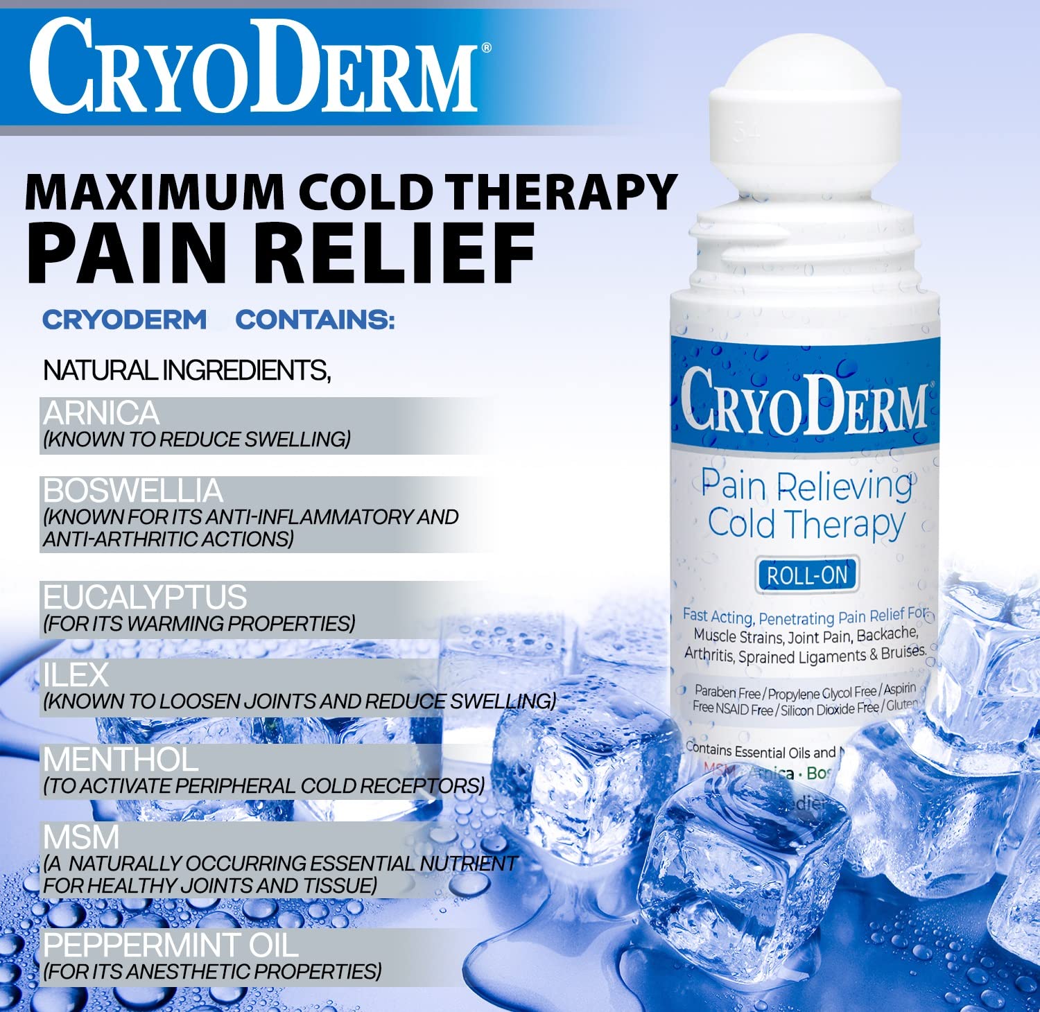 Cryoderm Cold Gel 4oz – colorless gel
