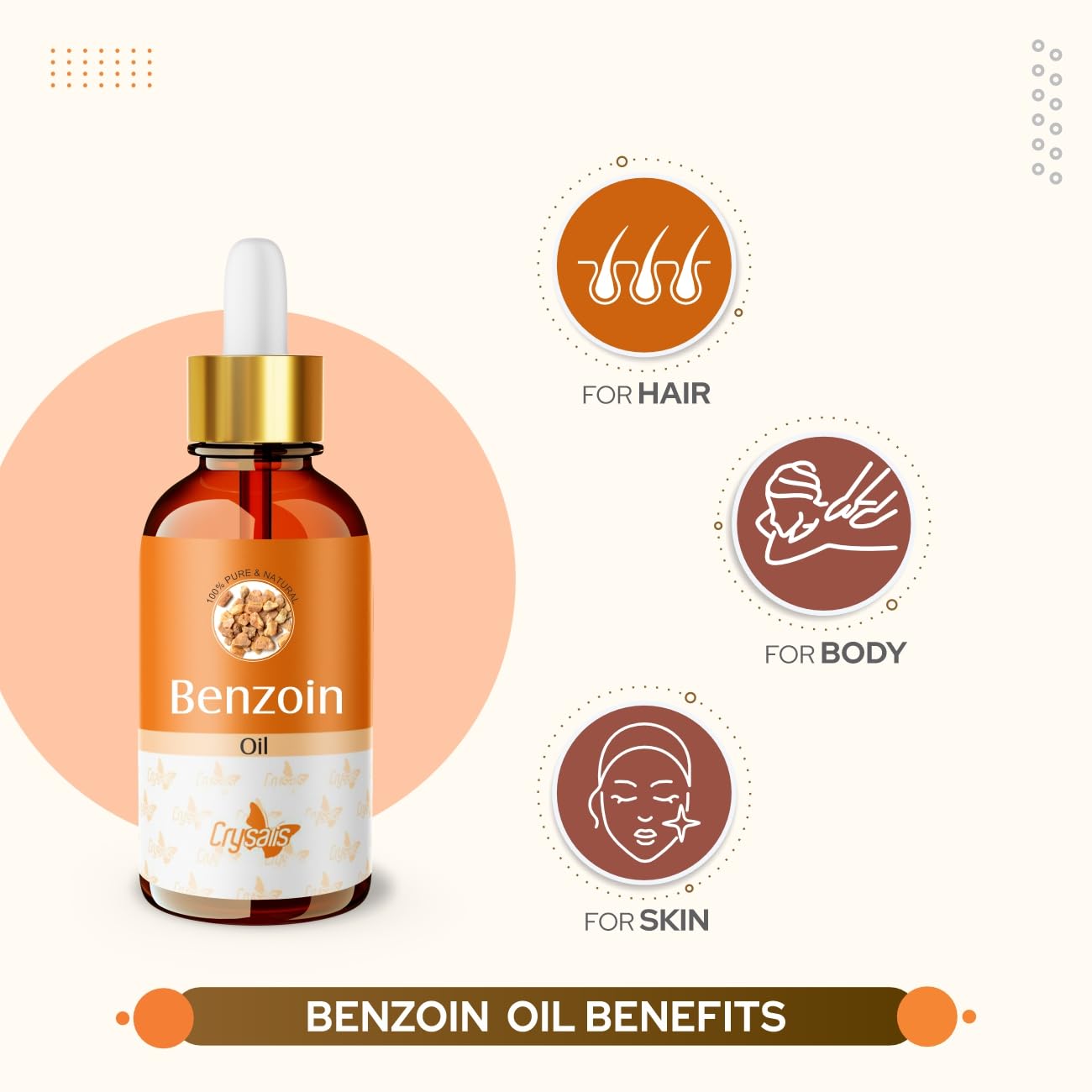Crysalis Benzoin Oil packaging offers premium oil experience
