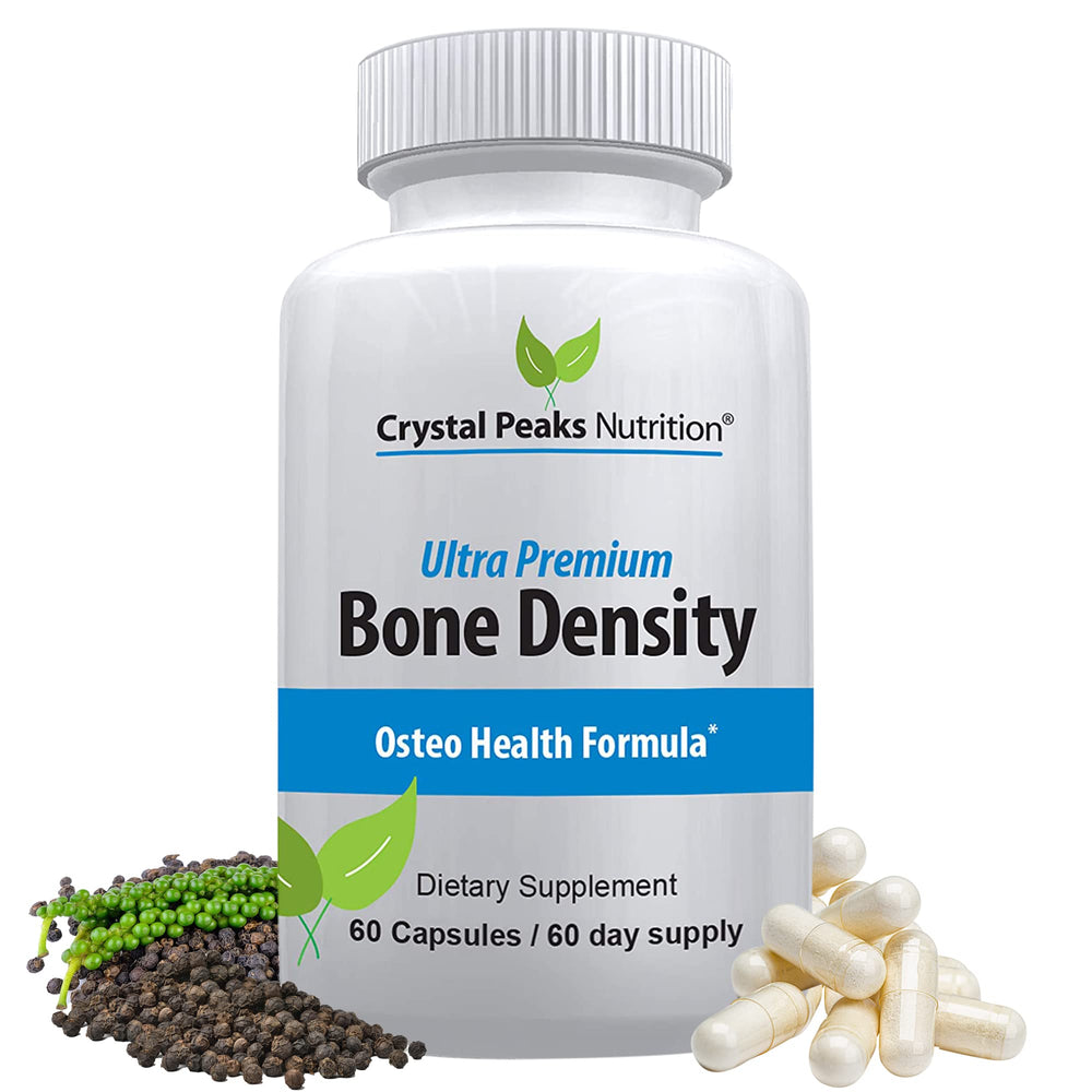 Crystal Peaks Nutrition Ultra Premium Bone Formula bottle and capsules