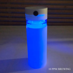 Compact self-contained unit brewing 16 oz of 10 PPM CS in under 1 hour