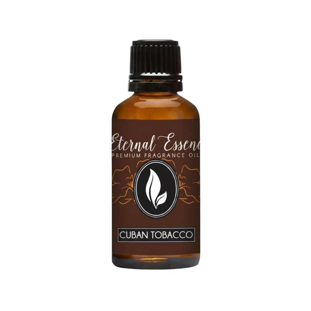 Cuban Tobacco fragrance oil bottle, 30ml, amber glass with dropper, Eternal Essence Oils