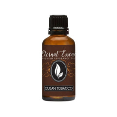 Cuban Tobacco fragrance oil bottle, 30ml, amber glass with dropper, Eternal Essence Oils