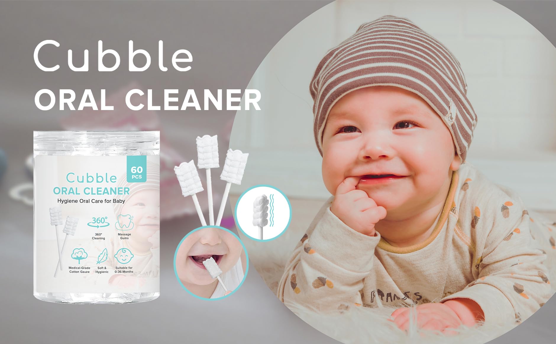 Illustration of early dental hygiene habits for babies
