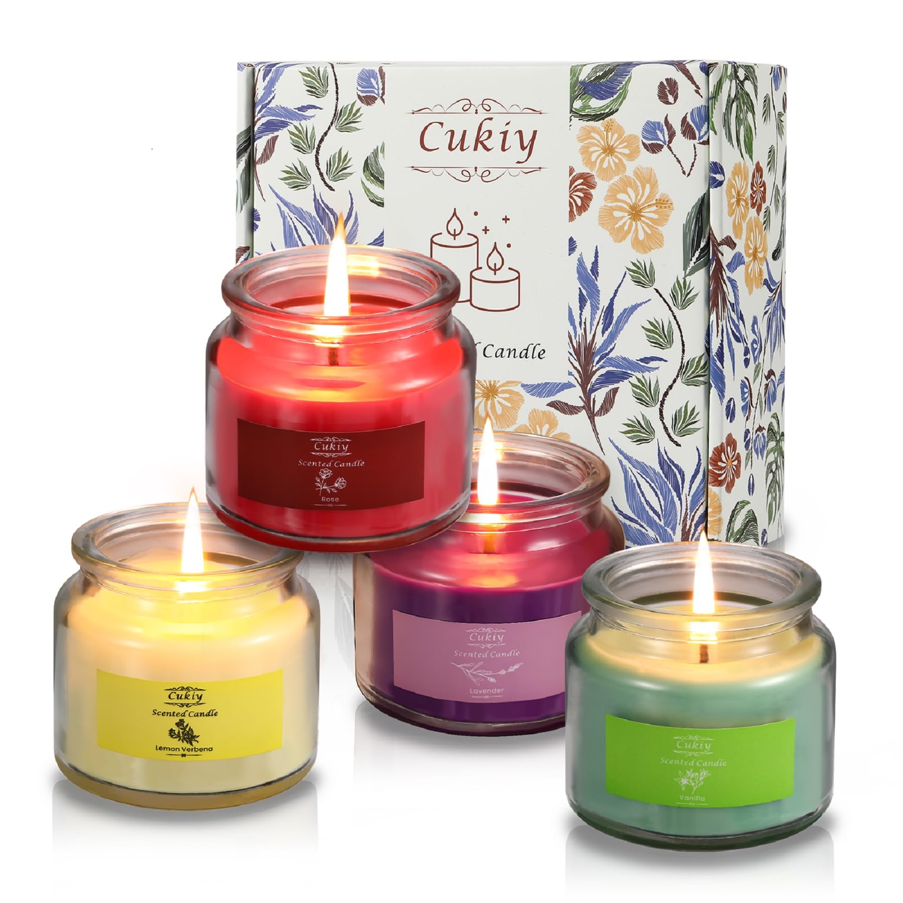 CUKIY vanilla-glass-jar candle for cozy ambiance and comforting sweetness.