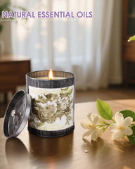 8oz soy candle with 50 hour burn in tin