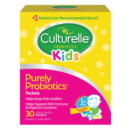 Culturelle Kids Daily Probiotic Packets packaging for ages 3 and up