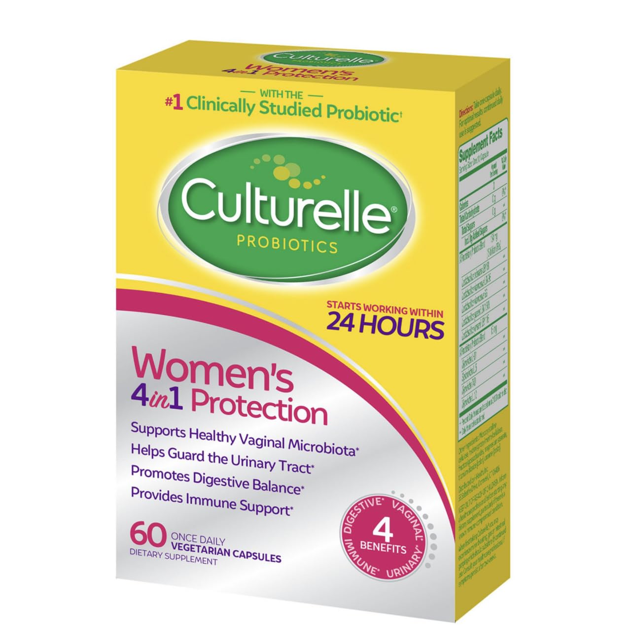 Ingredients listing for Culturelle Women’s Healthy Balance Probiotics