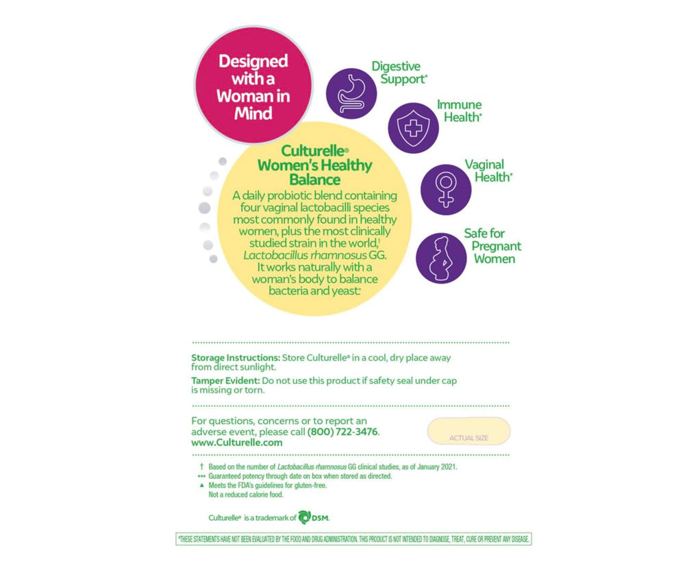 Vaginal health benefits supported by Culturelle Women’s Healthy Balance