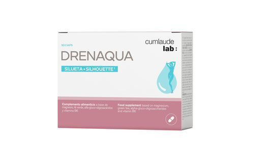 Front view of Cumlaude Drenaqua Capsules bottle with Probiotics and Prebiotics