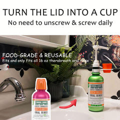 Cup holder attached to bottle lid converting it into a mouthwash cup