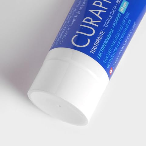 Curaprox Enzycal 950 ppm toothpaste tube front view, 75 ml