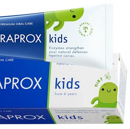 Swiss-made Curaprox Kids toothpaste label