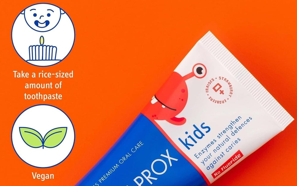 Curaprox Switzerland-made kid toothpaste packaging