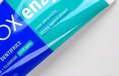 Enzycal toothpaste 1450 ppm 75ml close-up on label