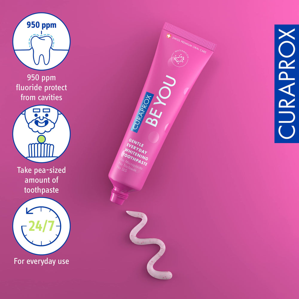 Swiss Made Curaden branding on toothpaste packaging