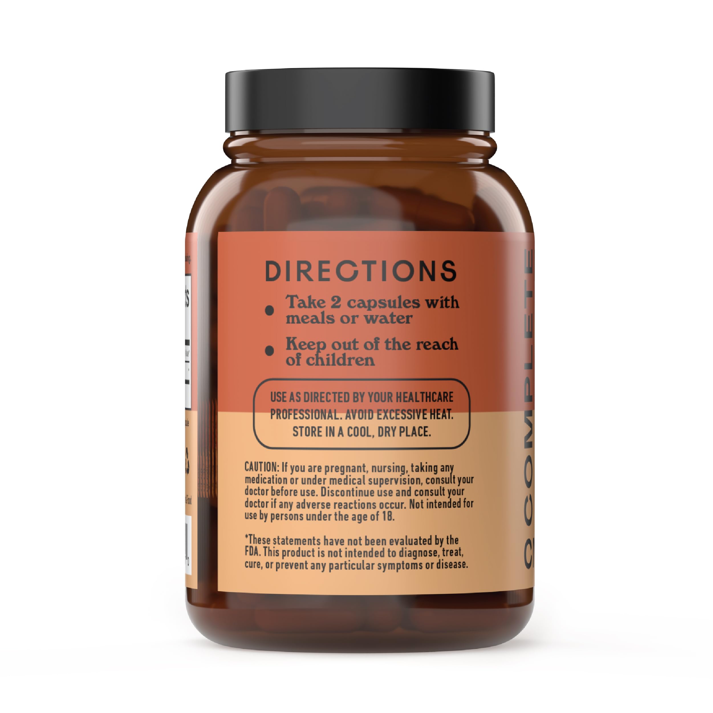 Close-up of 600mg turmeric curcumin capsules