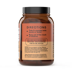 Close-up of 600mg turmeric curcumin capsules