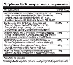 Close-up of Curcumin Plus 60 Caps label