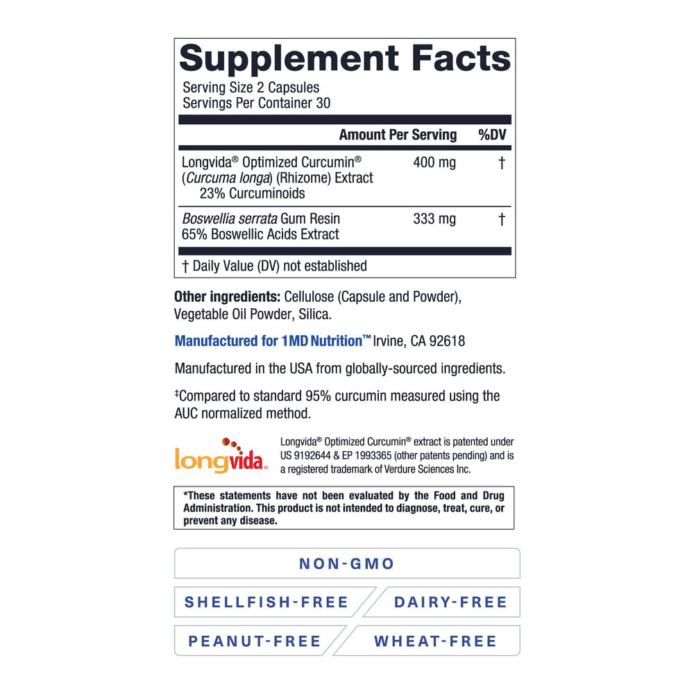 CurcuminMD Plus product label close-up