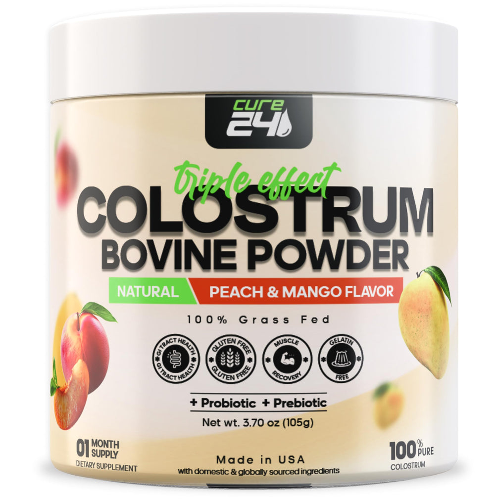Cure24 Bovine X3 Colostrum Powder container label