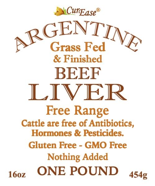 Back of CurEase beef liver powder label with ingredients and nutrition information