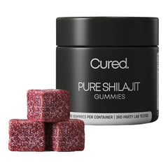 Bottle of Cured Shilajit Gummies for Men with 85+ minerals