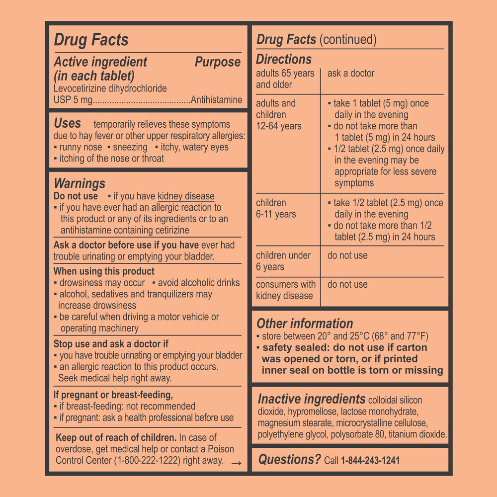 Curist Levocetirizine 5 mg inside a medicine cabinet ready for allergy season