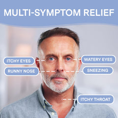 Close-up of Curist Loratadine 10mg tablets for reliable symptom support.