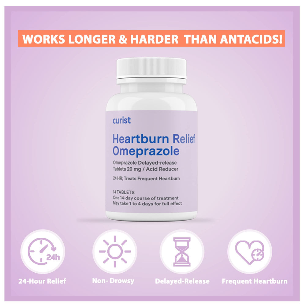 Curist Omeprazole 20mg delivers reliable acid suppression vs brand-name OTC