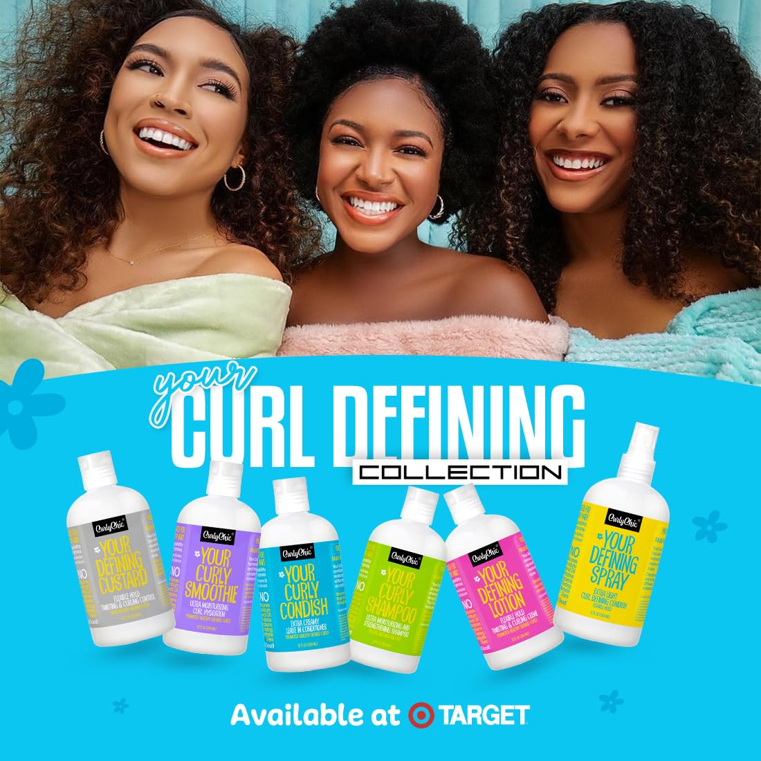 Curl-definition close-up with CurlyChic Your Curly Smoothie on textured hair