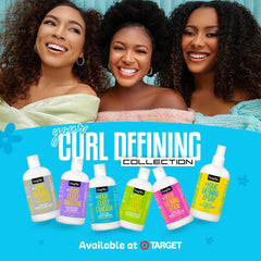 Curl-definition close-up with CurlyChic Your Curly Smoothie on textured hair