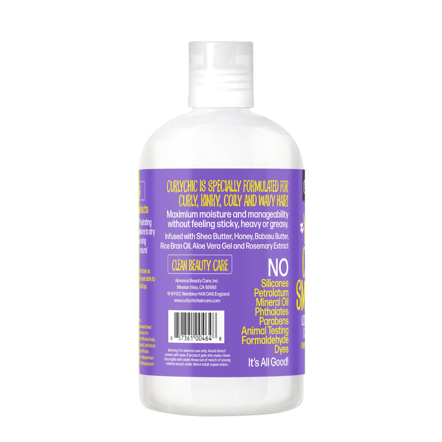 Honey and aloe ingredients in CurlyChic Your Curly Smoothie highlight natural hydration