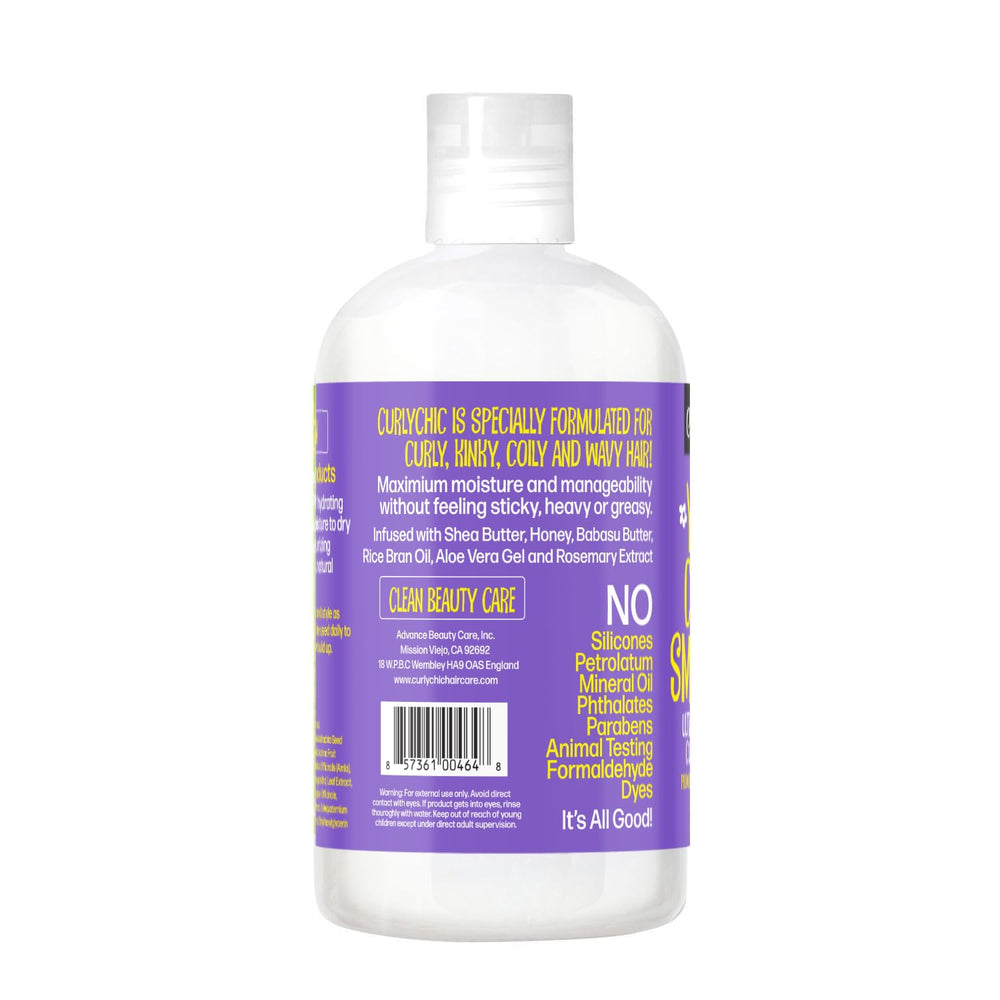 Honey and aloe ingredients in CurlyChic Your Curly Smoothie highlight natural hydration