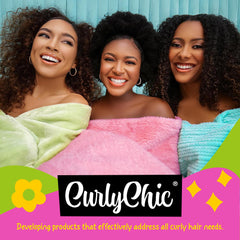 Packaging and label of CurlyChic Your Curly Smoothie highlighting a clean formula