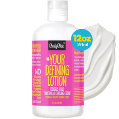 CurlyChic Your Defining Lotion bottle ready for curl definition and styling