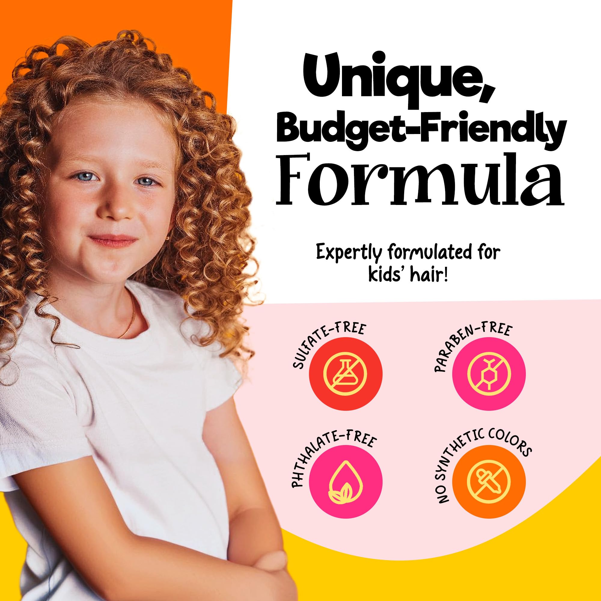 CurlyKids Curly Spray Condish application on damp hair demonstrating detangling ease