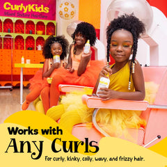CurlyKids Curly Spray Condish hair after use shows soft frizz-free texture