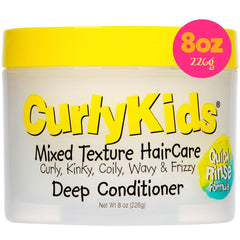 CurlyKids hair detangler conditioner bottle delivering gentle hydration for kids' curls