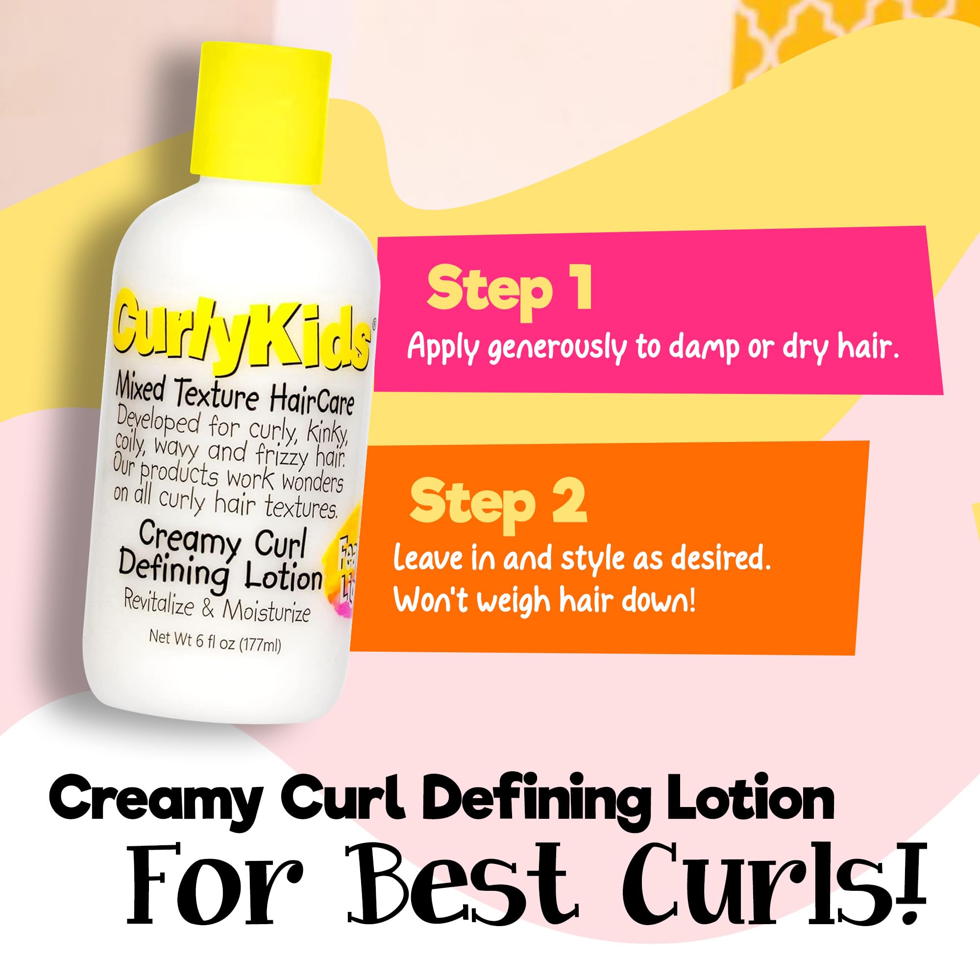 CurlyKids Curl Defining Lotion paraben-free formula supports gentle curl definition.